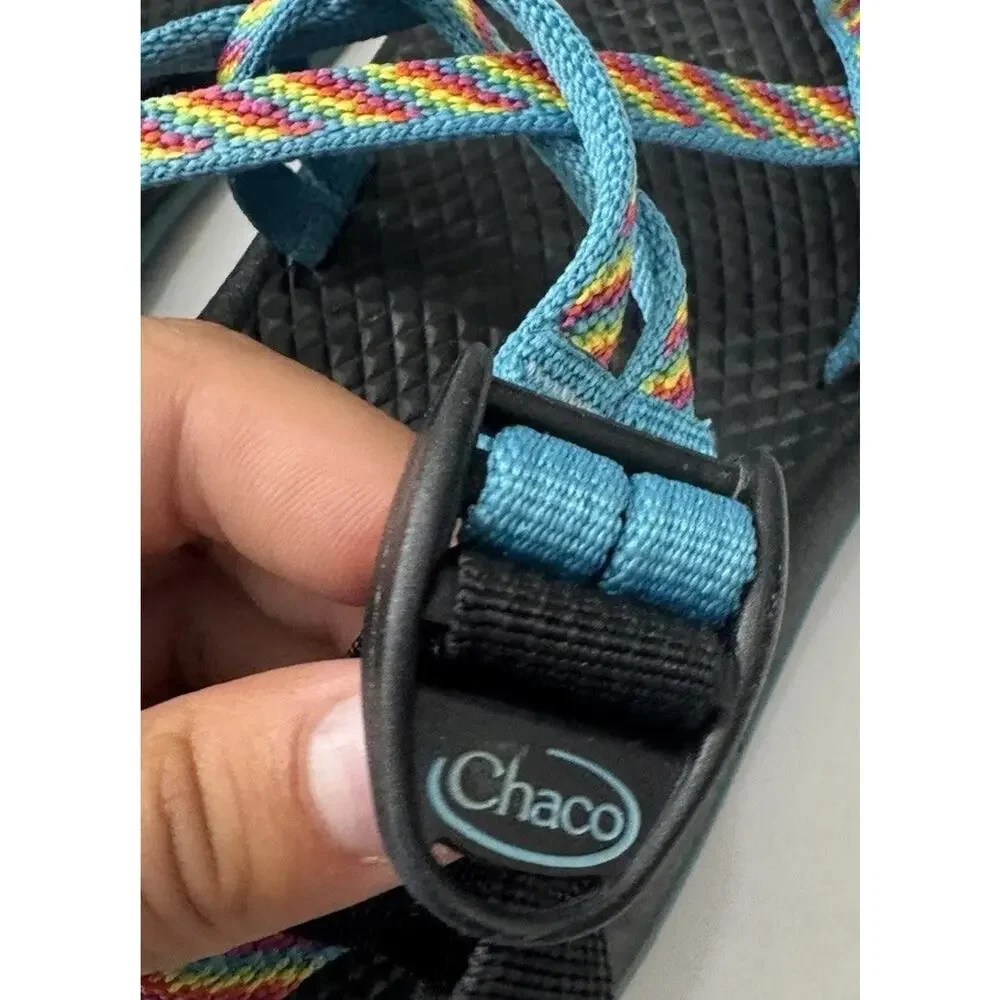 Chaco ZX/2 Yampa Fiesta Rainbow Sandals Girls Size 4 Dual Strap Toe Loop Hiking